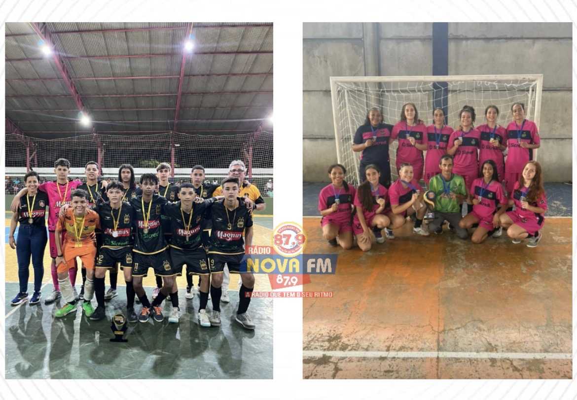 NOVA CANAÃ DO NORTE CELEBRA DOBRADINHA DE TÍTULOS NO FUTSAL COM EQUIPES SUB-17 FEMININA E SUB-15 MASCULINA